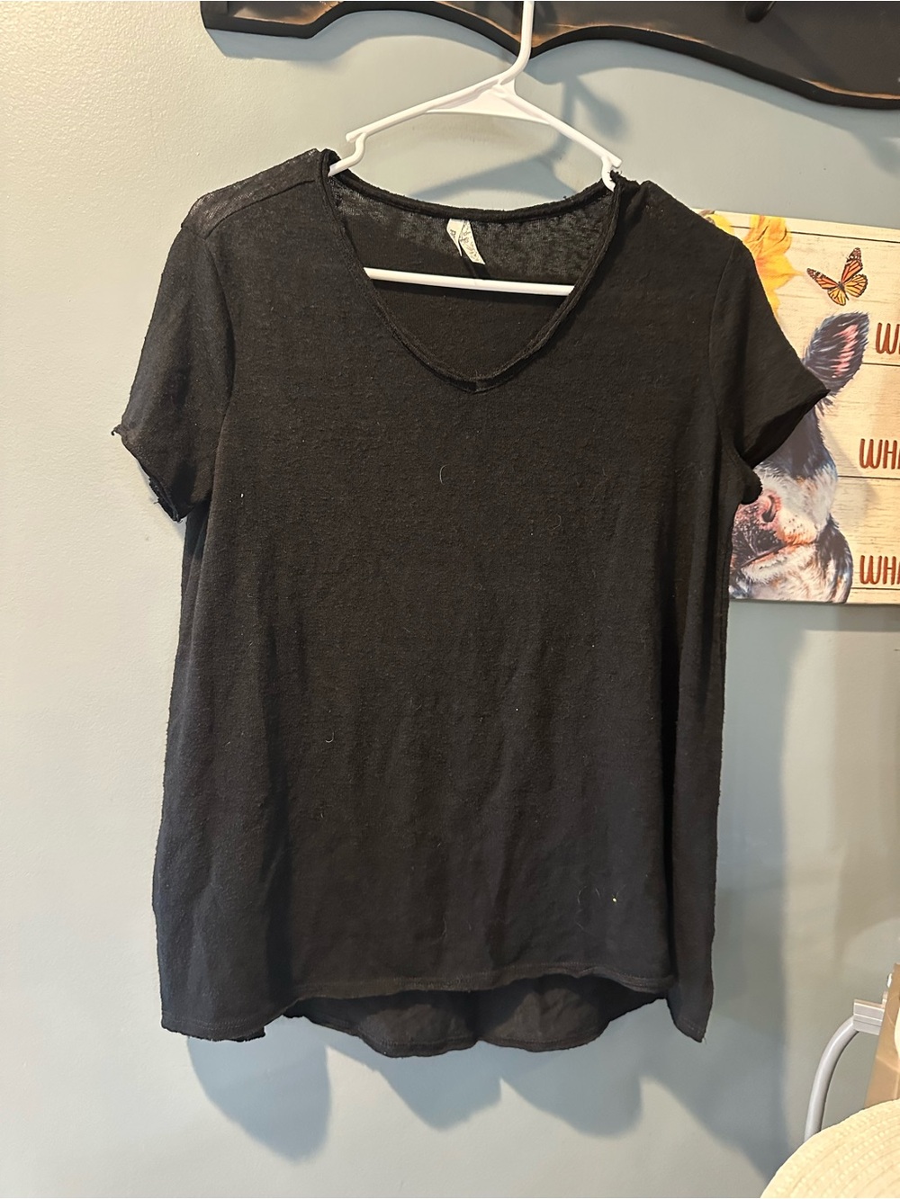 Prana Black V-Neck Short Sleeve Tee